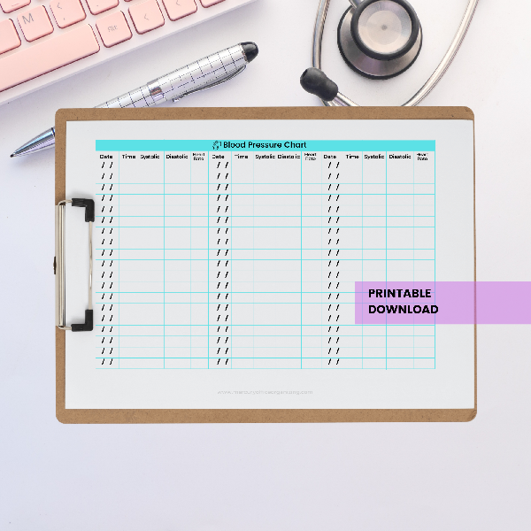 Blood Sugar Tracker Worksheet_Mercury Organizing